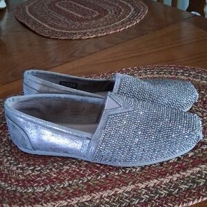 BOBS from Skechers Silver Glitter Flats